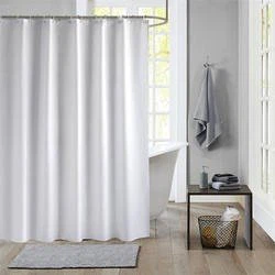 White shower curtain